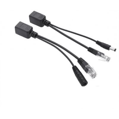 POE інжектор пасивний (пара) 802.3at (30Вт) з портами Ethernet 10 / 100Mbps, black, OEM Q50