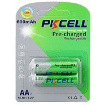 Акумулятор PKCELL 1.2V AA 600mAh NiMH Already Charged, 2 штуки в блістері ціна за блістер, Q12