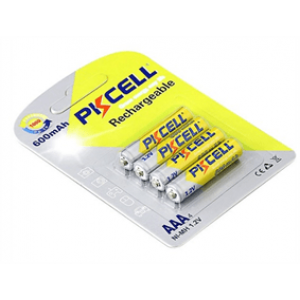 Акумулятор PKCELL 1.2V AAA 600mAh NiMH Rechargeable Battery, 4 штуки в блістері ціна за блістер, Q12