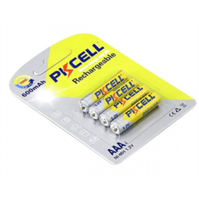 Акумулятор PKCELL 1.2V AAA 600mAh NiMH Rechargeable Battery, 4 штуки в блістері ціна за блістер, Q12