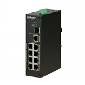 Комутатор POE DH-PFS3110-8ET-96 48V з 8 портами POE 100Мбит + 1 порт UP-Link 1000Мбіт + 1 порт SFP, корпус - метал, Black