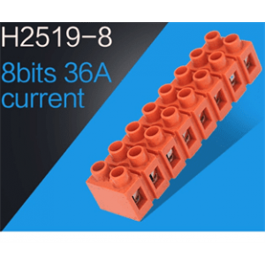 Клемний блок H2519-8P 36A / 660V, матеріал мідь, перетин дроту 0.5-6мм2