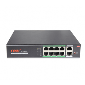 8ми портовий PoE коммутатор ONV-H1108PL 8 портов РоЕ 100 Мбіт + 2х100 Мбіт, IEEE802.3af / at до 30 Вт на кожний PoE порт