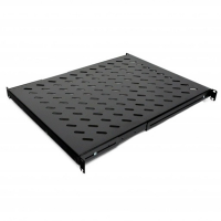 Полиця 19" 4 точки кріпл., 400мм глиб., перфорована, т.м.1.5мм, чорна