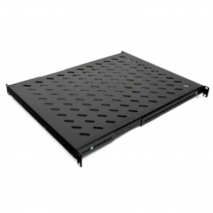 Полиця 19" 4 точки кріпл., 400мм глиб., перфорована, т.м.1.5мм, чорна