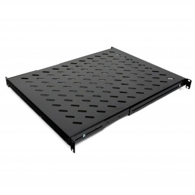 Полиця 19" 4 точки кріпл., 400мм глиб., перфорована, т.м.1.5мм, чорна