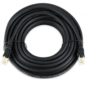 Патч-корд литий VEGGIEG, CCA, SSTP, RJ45, Cat.8, 20m, чорний