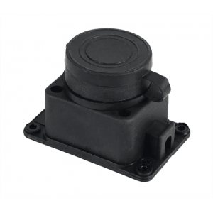 Колодка PiPo PP/SP-1/44/16B, 16А, 220-240В, IP44, з заглушкою, із заземленням 1 гніздо, каучук, чорний, Q30