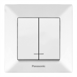 Вимикач Panasonic Arkedia Slim двоклавішний з підсвіткою, білий
