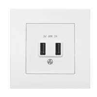 Розетка Panasonic Arkedia Slim USB 5В-2А, біла
