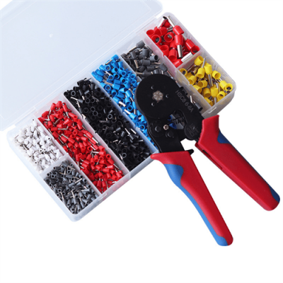 Крімпер HCS8 6-4 для обтиску кабельного накінечника, red + набір кабельних наконечників (E0508,E1508,E2508,E1008,E4012,E7508,E6012)