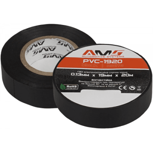 Ізолента AMS PVC-1920 матовий 0.13x19; 20м чорна ПВХ (0+80 ℃) ціна за 1 шт
