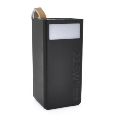 Powerbank YM-353, 30000mAh,flashlight,Input:5V/2.1A(micro USB,Type-C),Output: 5V /2.1A(2хUSB),Fast Charger PD22.5W(QC3.0)/Type-C,plastic,Black, BOX
