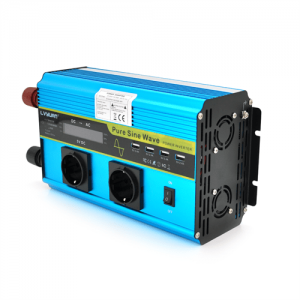 Інвертор напруги LY3200W (DC:1600W), 12/230V з правильною синусоїдою, 2 Shuko, 4*USB (DC:5V/2A), клемми+дроти, remote control, BOX