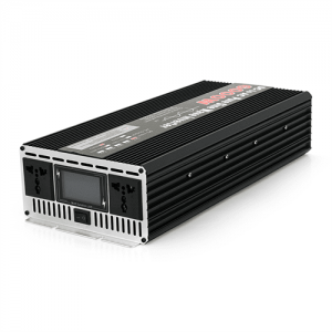 Інвертор напруги YOSO з правильною синусоїдою, 6000W, 12/220V-3000W, 2 універсальні розетки, LED Display, затискачі, клемні дроти, Q6