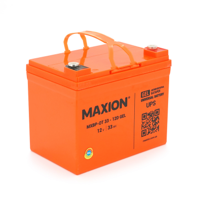 Акумуляторна батарея GEL MAXION BP OT 12V 33Ah (195 х 130 х 153), 10.35kg (+ з права)