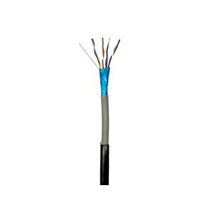 Кабель кручена пара GEAR FTP 4x2x0,51 Cat5E, CCA, PVC+PE, для зовнішніх робіт, чорний, 305m