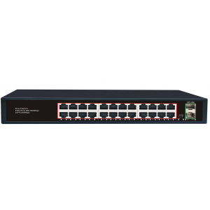 Комутатор Merlion MG1024S 24 портів RJ45 Ethernet + 2 SFP 10/100/1000 Мбіт/сек. метал AC220V.