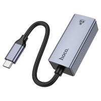 Контролер HOCO UA37 USB 3.0 to Ethernet - Мережевий адаптер 10/100/1000Mbps з дротом, Black, Blister Q100