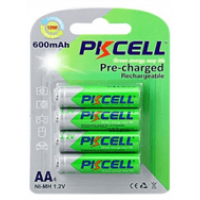Акумулятор PKCELL 1.2V AA 600mAh NiMH Already Charged, 4 штуки в блістері ціна за блістер, Q12