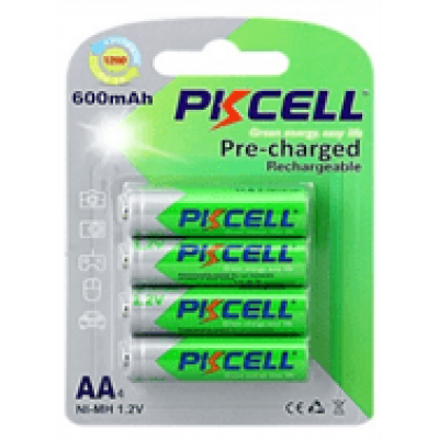 Акумулятор PKCELL 1.2V AA 600mAh NiMH Already Charged, 4 штуки в блістері ціна за блістер, Q12