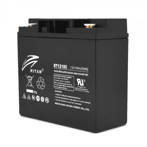 Акумуляторна батарея AGM RITAR RT12180B, Black Case, 12V 18.0Ah (181х77х167) Q4