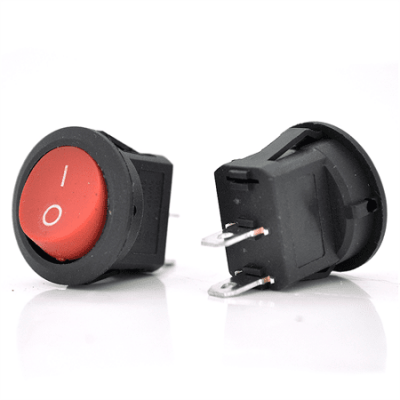 Перемикач ON-OFF KCD1-201, 250VAC / 6A, 2 контакта, Red, Q200