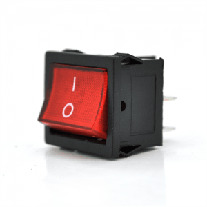 Перемикач ON-OFF KCD1-104, 250VAC / 6A, 4 контакта, RED, Q100