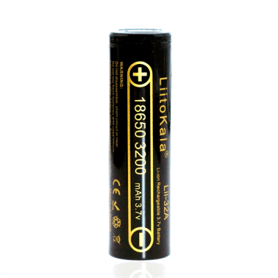Акумулятор 18650 Li-Ion LiitoKala Lii-32A, 3200mah （3050-3350mah）, 3.7V (2.75-4.2V), Black, PVC BOX Q2, цiна за 1 шт