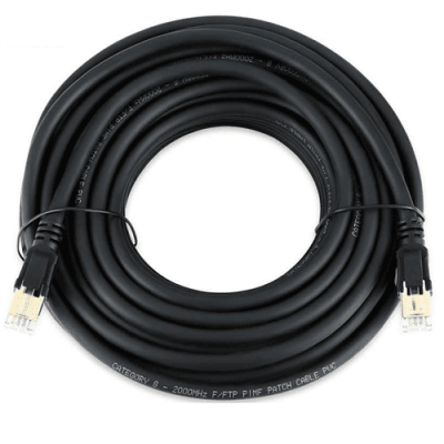 Патч-корд литий VEGGIEG, CCA, SSTP, RJ45, Cat.8, 30m, чорний
