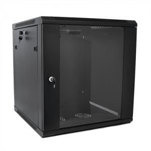 Шафа Merlion 22U, 600*450mm (Ш*Г*В)мм загартоване скло, чорна, сталь 1,2мм із замком (у розібраному вигляді!!!)