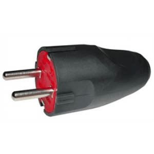 Вилка із заземленням 10/16А 250V A712B, Black, Q35