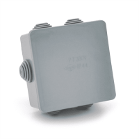 Коробка розподільна зовнішня PIPO Premium Р70 95х95х60мм; IP55; пластик; (РР) 6 гермовводів; сіра; Q24
