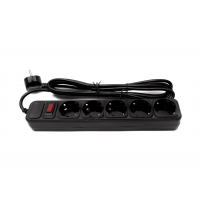 Мережевий фільтр PROLOGIX 075P5-30B, 220В 10А, 5 розеток, 3м, чорний, коробка Q30