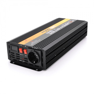 Інвертор напруги POWERMASTER-1500 (900Вт), 12/220V, approximated, 1 універсальна розетка, клем + крокодили, Box
