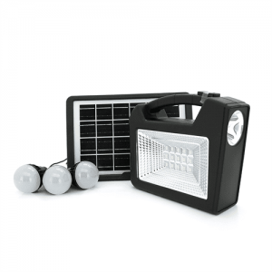 Переносний ліхтар CL25+ Solar, 1+1 режим, 1+15Led, вбудований аккум-Powerbank 10000mAh, 3 лампочки 3W, USB вихід, Black, Box