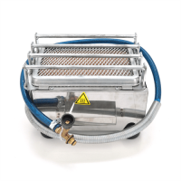 Floor-mounted LPG gas heater for heating and cooking, hose with regulator included