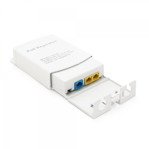POE подовжувач-ділитель вуличний RITAR 1/2 ( 1 Вх -2 Вих, 10/100Mpbs POE ) 44-57V- 24W, Перемикач-100/250метрів, BOX 140x100x35mm, White