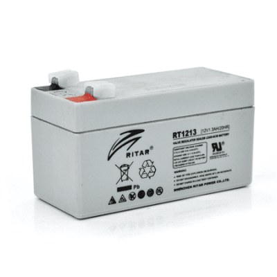 Акумуляторна батарея AGM RITAR RT1213, Gray Case, 12V 1.3Ah ( 98 х 44 х 53 (59) ) Q20