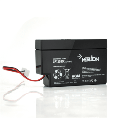 Акумуляторна батарея MERLION AGM GP1208СС 12 V 0,8Ah ( 95 х 23 х 60 ) Q40