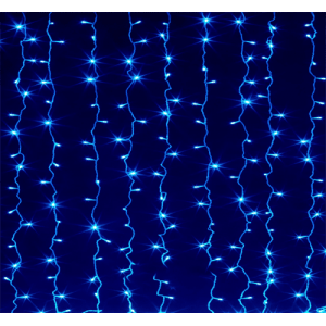 Гірлянди 144LED (Штора) Blue, 8 режимів, 3 метра, прозора ізоляція, BOX
