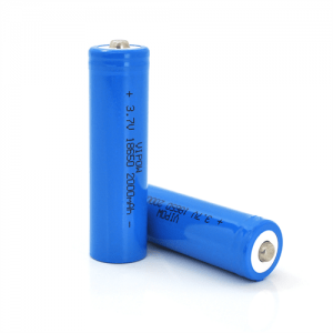 Акумулятор 18650 Li-Ion Vipow ICR18650 TipTop, 2000mAh, Blue