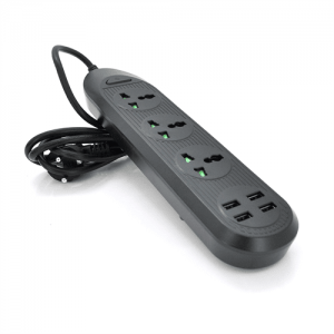 Мережевий фільтр ТВ-Т16mini, 3 розетки + 4 USB, 2 м, перетин 3х0,75мм, 3000W, Black, Box
