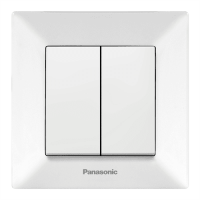Вимикач Panasonic Arkedia Slim двоклавішний, білий