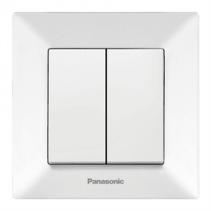 Вимикач Panasonic Arkedia Slim двоклавішний, білий