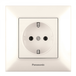Розетка Panasonic Arkedia Slim із заземленням, кремова