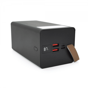 Power bank YM-355, 50000mAh, flashlight,Input:5V/2.1A(micro USB, Type-C),Output:5V /2.1A(2хUSB), FastCharger PD22.5W(QC3.0)/Type-C, plastic, Black,BOX