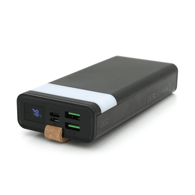 PowerBank XO-PR1129 20000mAh,flashlight,Input:(Micro,Type-C), Output:(2хUSB,Type-C), QC22.5W/PD20W, plastic, Black