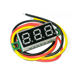 Цифровий вольтметр, діапазон вимірювань 0 -100V, 0.28", три дроти, Yellow