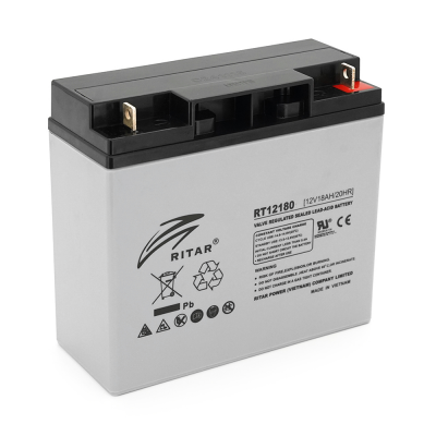 Акумуляторна батарея AGM RITAR RT12180GL5, Gray Case, 12V 18.0Ah (181х77х167 ) Q4